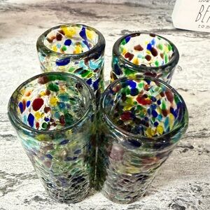 Mexican confetti glass - 4 shot glasses